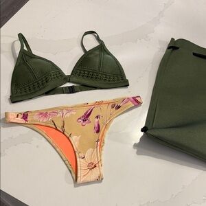 Triangl Swimwear Olive and Floral Bikini